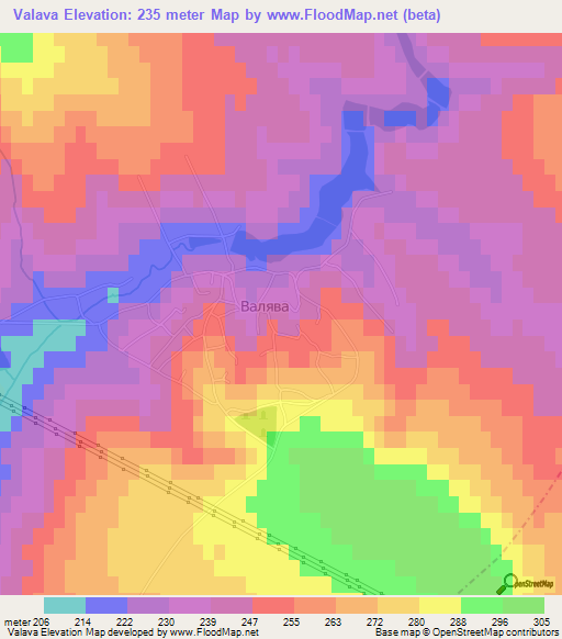 Valava,Ukraine Elevation Map