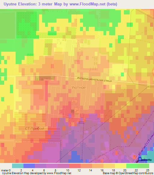 Uyutne,Ukraine Elevation Map