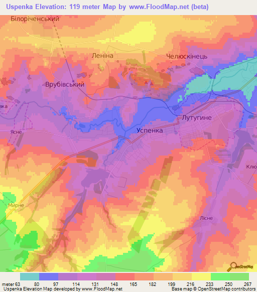 Uspenka,Ukraine Elevation Map