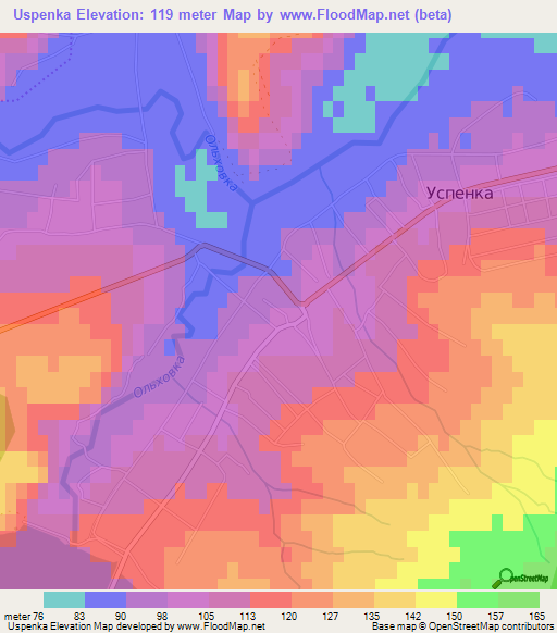 Uspenka,Ukraine Elevation Map