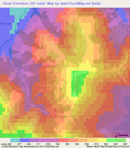 Usole,Ukraine Elevation Map
