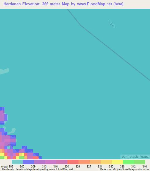 Hardanah,Syria Elevation Map