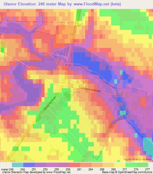 Ulanov,Ukraine Elevation Map