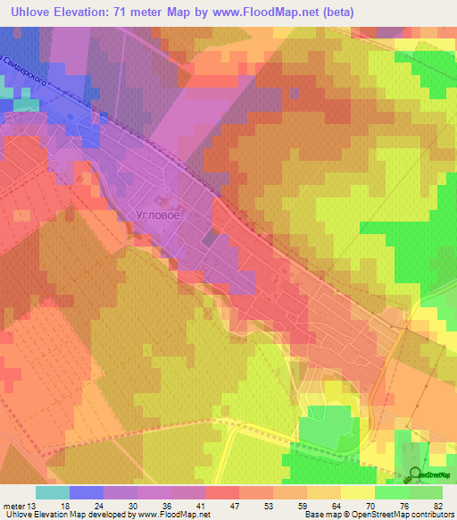 Uhlove,Ukraine Elevation Map