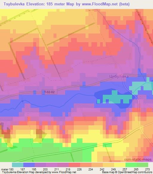 Tsybulevka,Ukraine Elevation Map