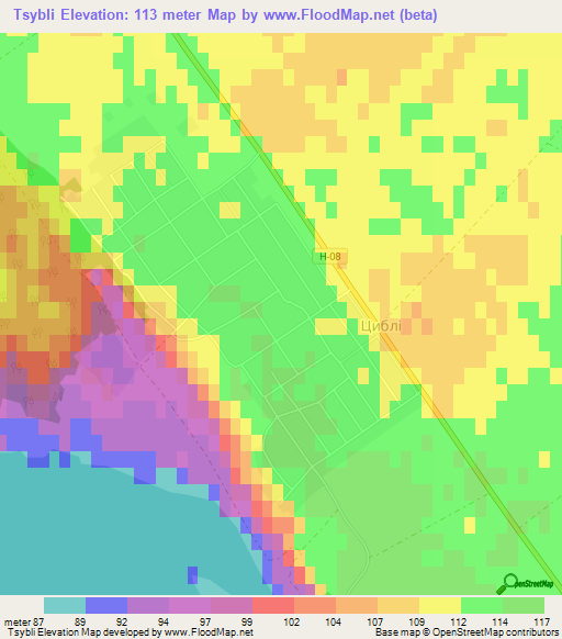 Tsybli,Ukraine Elevation Map