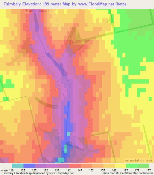 Tsimbaly,Ukraine Elevation Map