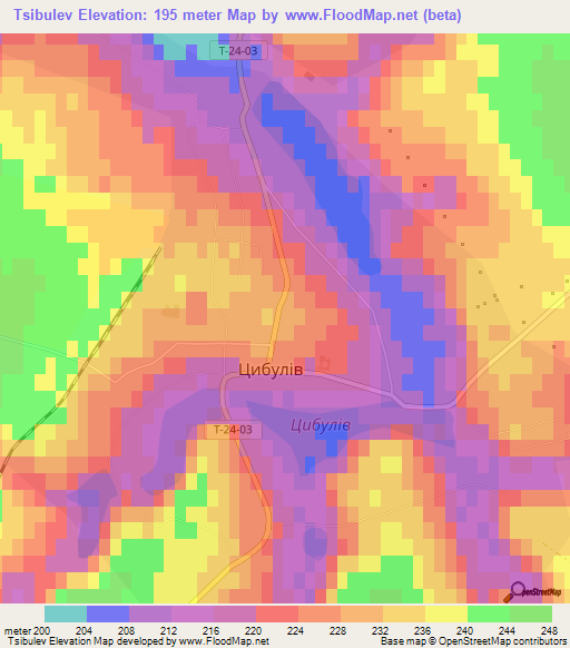 Tsibulev,Ukraine Elevation Map
