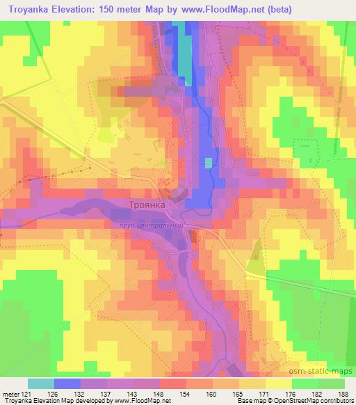 Troyanka,Ukraine Elevation Map
