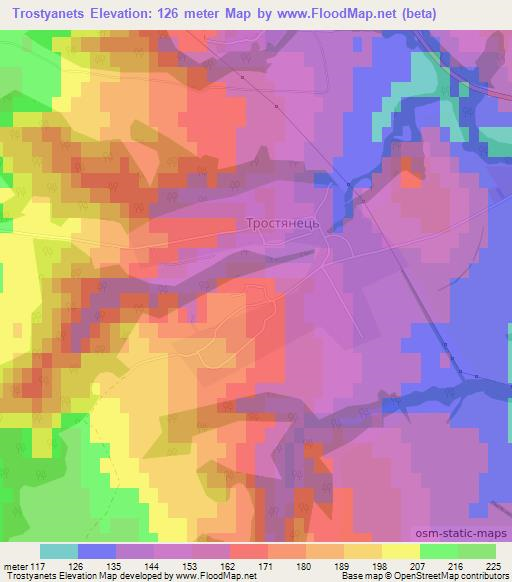 Trostyanets,Ukraine Elevation Map