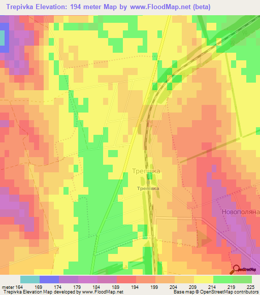 Trepivka,Ukraine Elevation Map