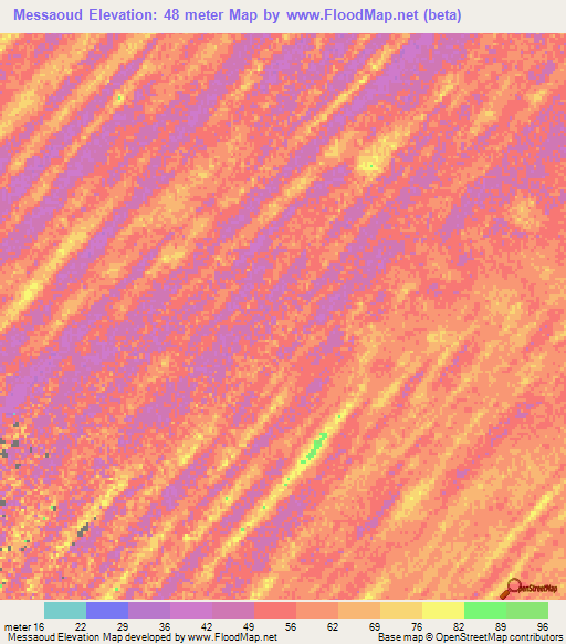 Messaoud,Mauritania Elevation Map