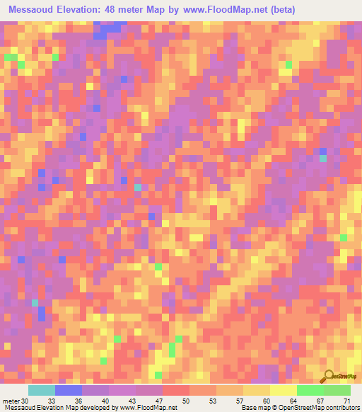 Messaoud,Mauritania Elevation Map