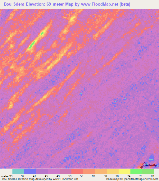 Bou Sdera,Mauritania Elevation Map