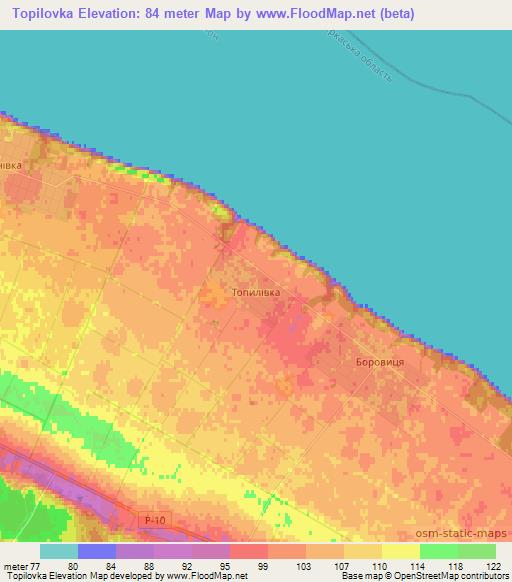 Topilovka,Ukraine Elevation Map