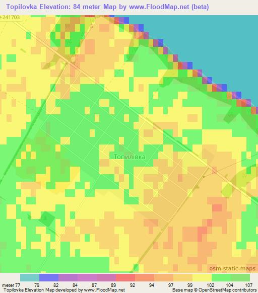 Topilovka,Ukraine Elevation Map