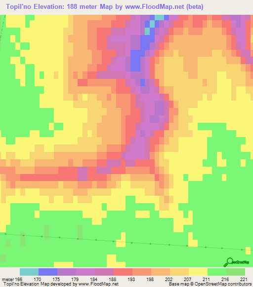 Topil'no,Ukraine Elevation Map