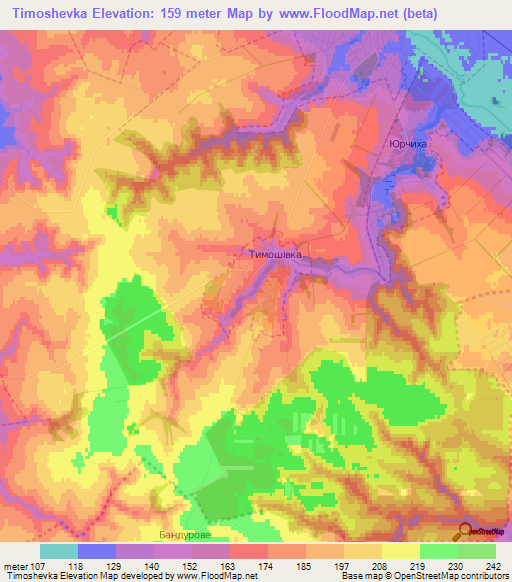 Timoshevka,Ukraine Elevation Map