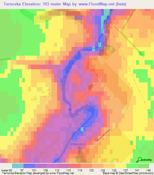 Ternovka,Ukraine Elevation Map
