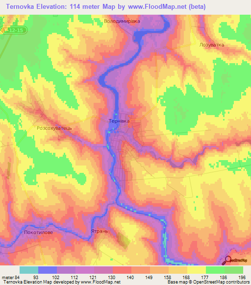 Ternovka,Ukraine Elevation Map