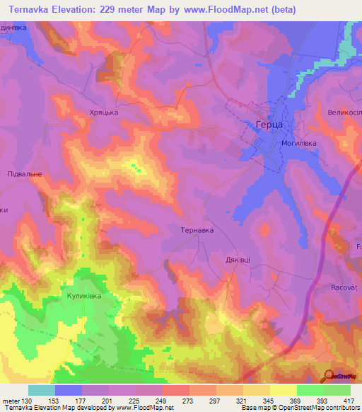 Ternavka,Ukraine Elevation Map