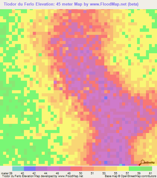 Tiodor du Ferlo,Senegal Elevation Map