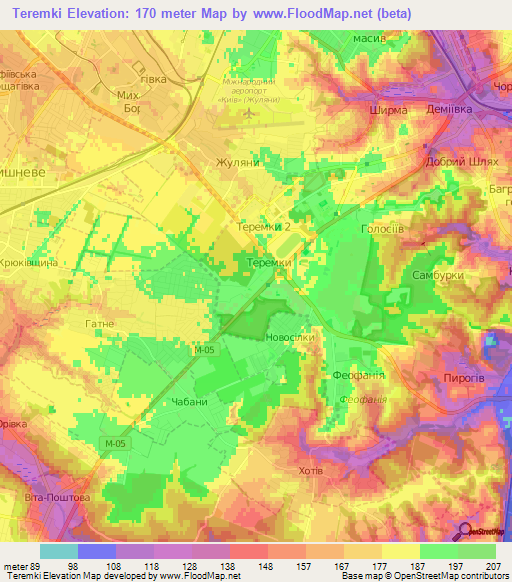Teremki,Ukraine Elevation Map