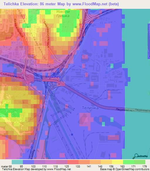 Telichka,Ukraine Elevation Map