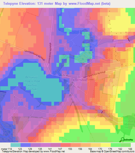 Telepyne,Ukraine Elevation Map