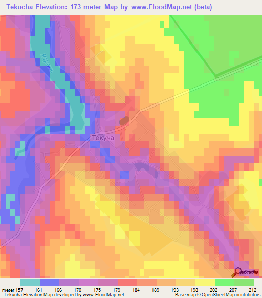 Tekucha,Ukraine Elevation Map