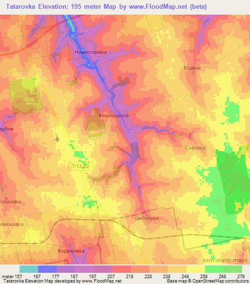 Tatarovka,Ukraine Elevation Map