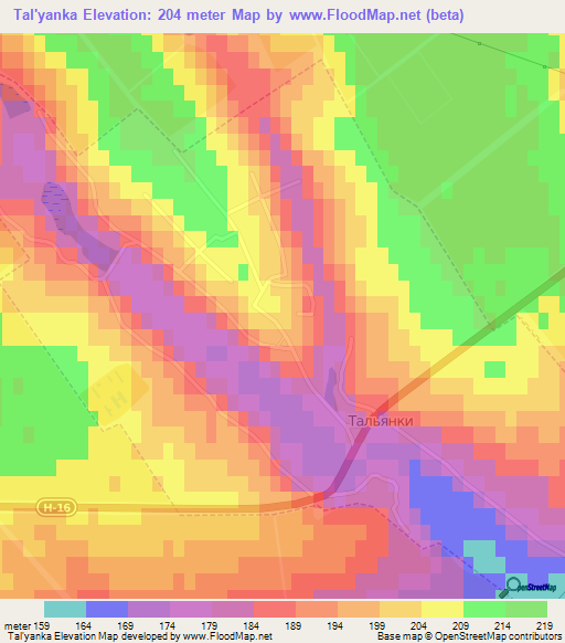 Tal'yanka,Ukraine Elevation Map