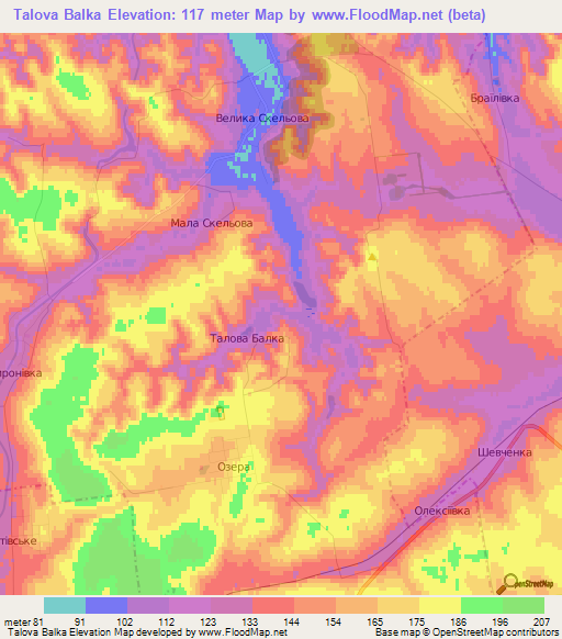 Talova Balka,Ukraine Elevation Map