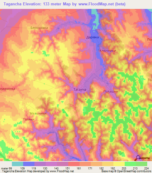 Tagancha,Ukraine Elevation Map