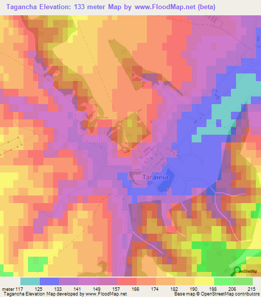 Tagancha,Ukraine Elevation Map