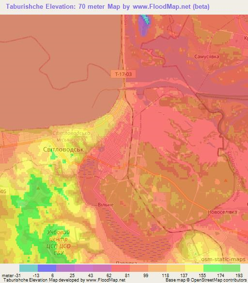 Taburishche,Ukraine Elevation Map
