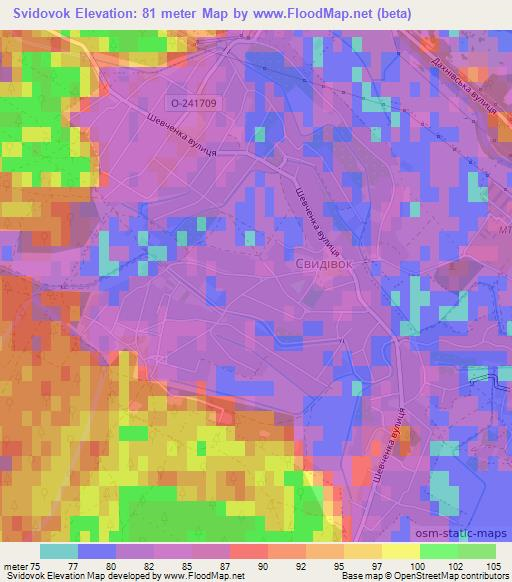 Svidovok,Ukraine Elevation Map