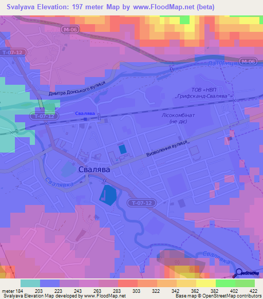 Svalyava,Ukraine Elevation Map
