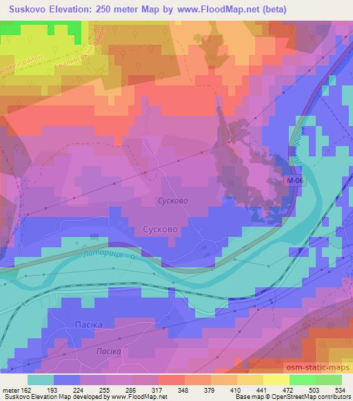 Suskovo,Ukraine Elevation Map