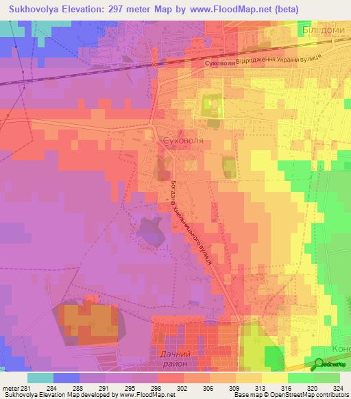 Sukhovolya,Ukraine Elevation Map