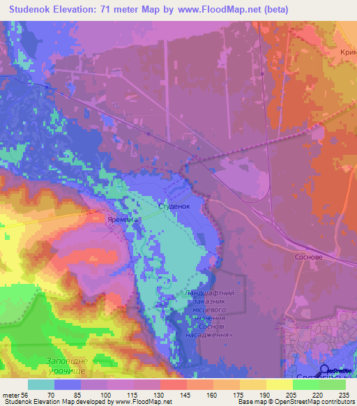 Studenok,Ukraine Elevation Map