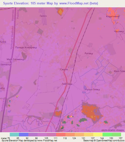 Syurte,Ukraine Elevation Map