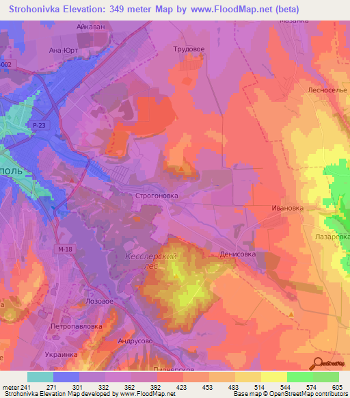 Strohonivka,Ukraine Elevation Map
