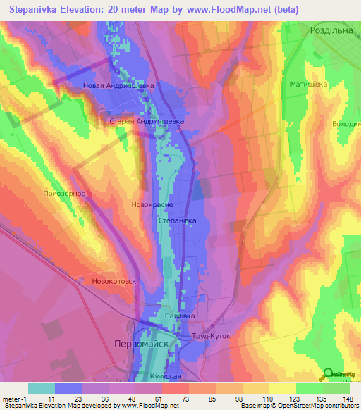 Stepanivka,Ukraine Elevation Map
