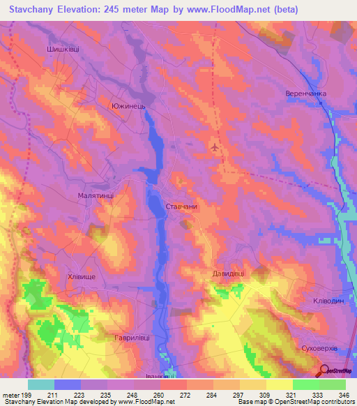 Stavchany,Ukraine Elevation Map