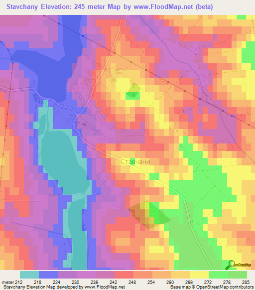 Stavchany,Ukraine Elevation Map