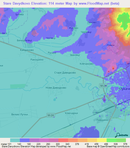 Stare Davydkovo,Ukraine Elevation Map