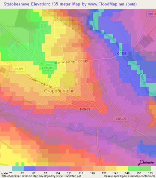 Starobesheve,Ukraine Elevation Map