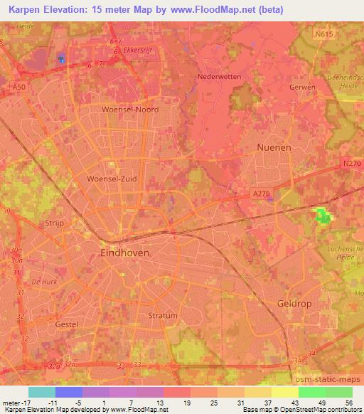Karpen,Netherlands Elevation Map