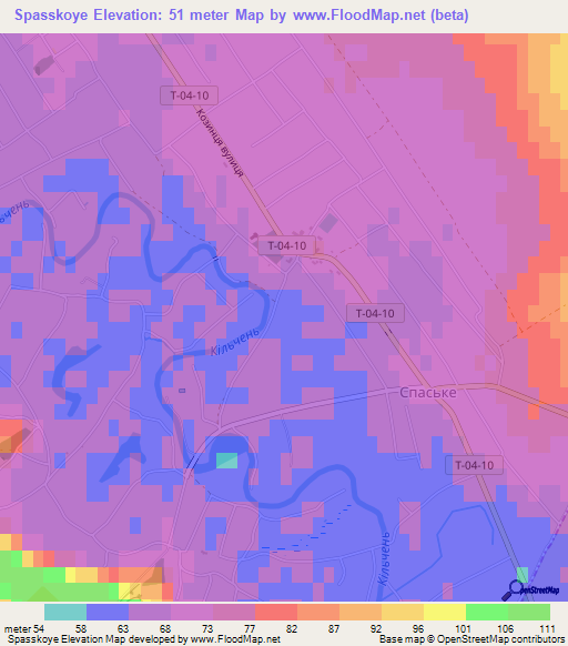 Spasskoye,Ukraine Elevation Map